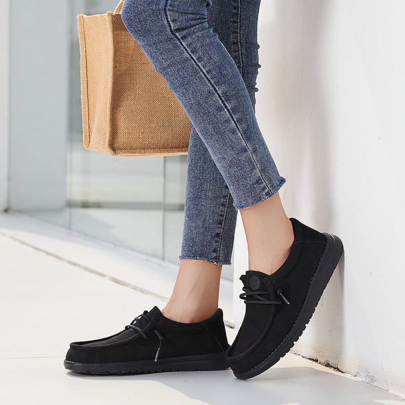 Grand Attack Slip On Casual Loafers for Women Lightweight Walking Boat Shoes Non Slip Work Sneakers Black Size 10.5 - Image 2