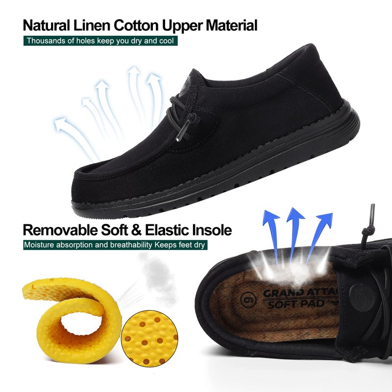 Grand Attack Slip On Casual Loafers for Women Lightweight Walking Boat Shoes Non Slip Work Sneakers Black Size 10.5 - Image 4