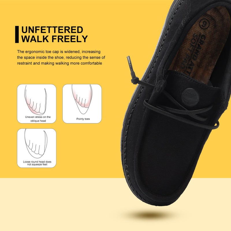 Grand Attack Slip On Casual Loafers for Women Lightweight Walking Boat Shoes Non Slip Work Sneakers Black Size 10.5 - Image 5