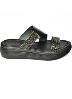 Fox Shoes S291059703 Black Leather Thick Soled Women's Slippers  - Image 5