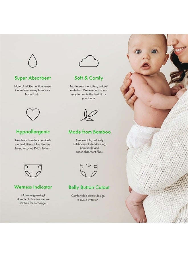 Believe Baby 100% Bamboo Viscose Baby Diapers Size 1 - Premium, Super-Absorbent, Hypoallergenic for Sensitive Skin, Chemical-Free, Unscented Diaper for Babies 8-14 lbs - 60 Ct - Image 3
