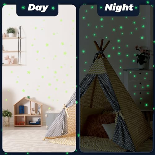 YIIFELL Glow in The Dark Stars Stickers for Ceiling, 514Pcs 3D Room Wall Decor Ceiling Stars Glow in The Dark Star Stickers Wall Decals for Kids Bedding Room or Party Birthday Gift - Image 3
