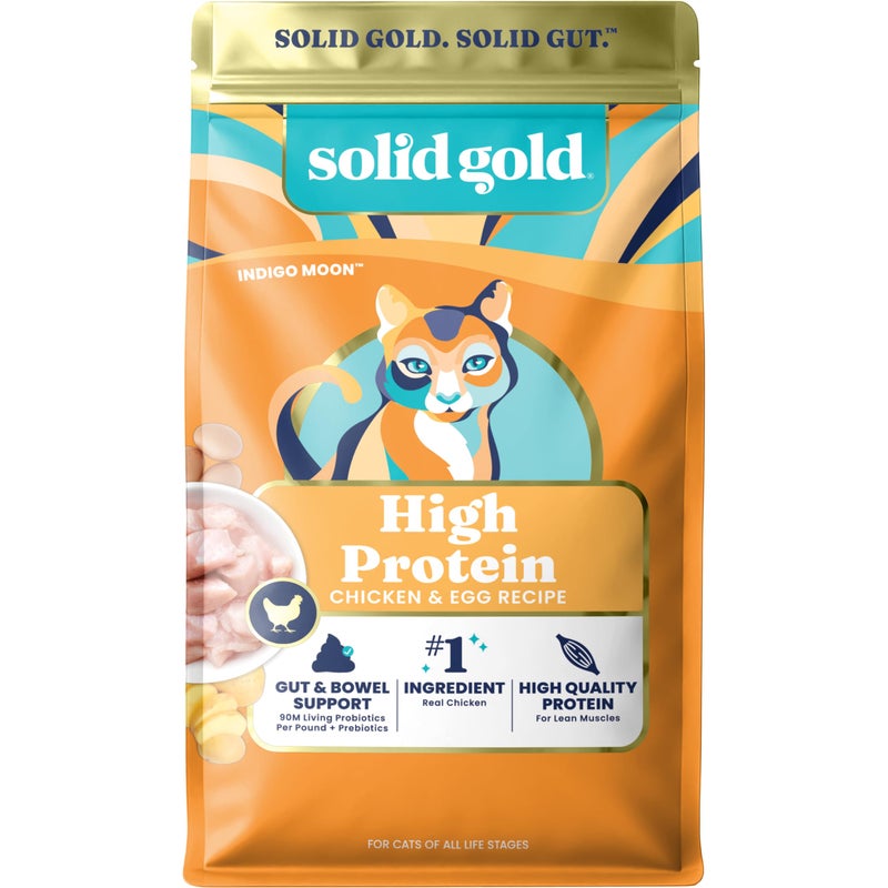 Solid Gold High Protein Dry Cat Food - Grain Free & Gluten Free Chicken Cat Dry Food w/Probiotics for Gut Health & Digestion - High Fiber & Omega 3 - Low Carb Superfood Kibble for Cats All Ages -12LB - Image 1