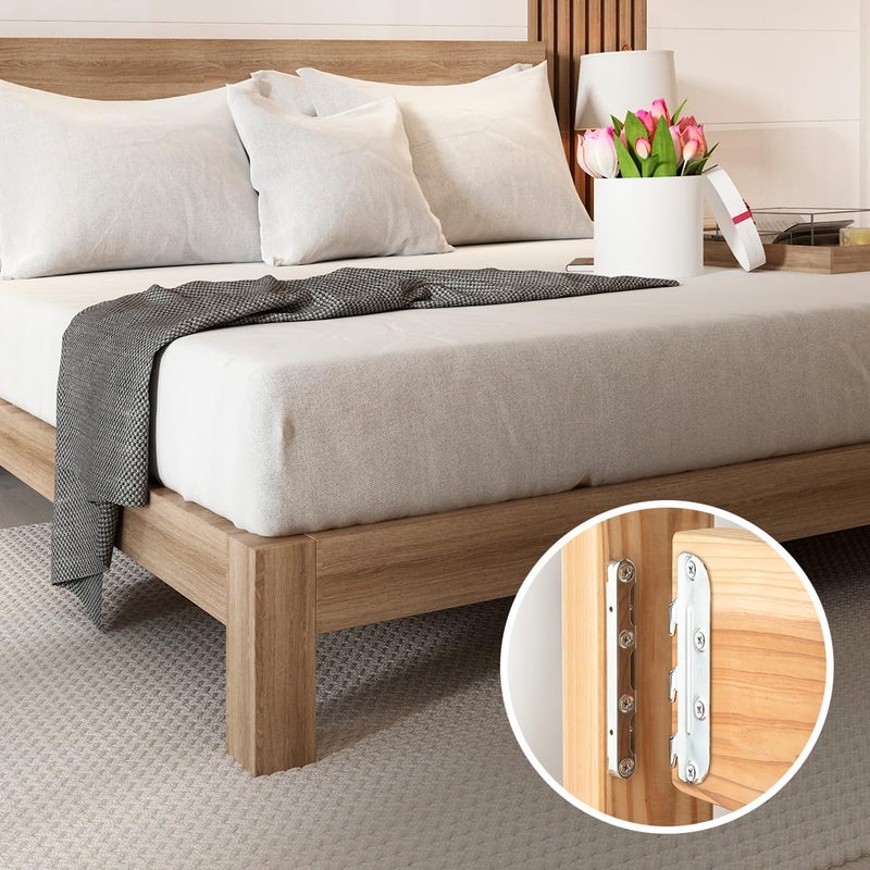 POWERTEC Surface Mounted Bed Rail Brackets 4PK, Bed Frame Hardware w/ Mounting Screws for Bed Frame/Head Board/Footboards, No-Mortise Bed Hardware (71425) - Image 5
