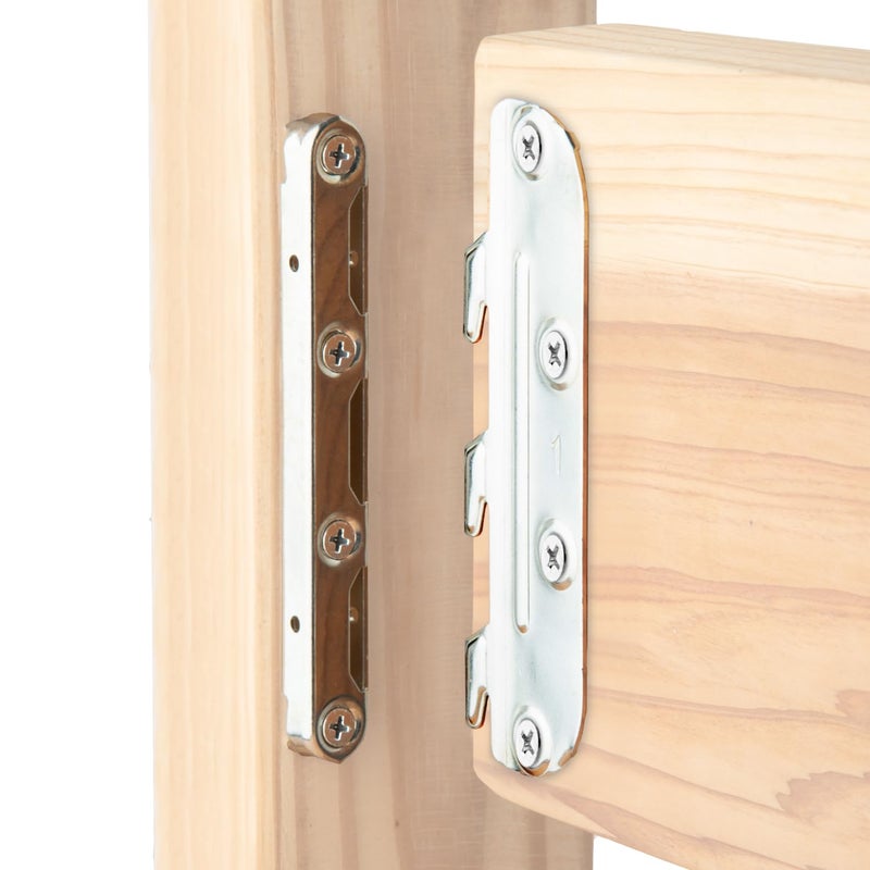 POWERTEC Surface Mounted Bed Rail Brackets 4PK, Bed Frame Hardware w/ Mounting Screws for Bed Frame/Head Board/Footboards, No-Mortise Bed Hardware (71425) - Image 1