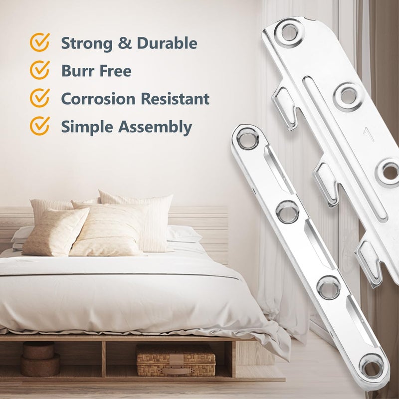 POWERTEC Surface Mounted Bed Rail Brackets 4PK, Bed Frame Hardware w/ Mounting Screws for Bed Frame/Head Board/Footboards, No-Mortise Bed Hardware (71425) - Image 4