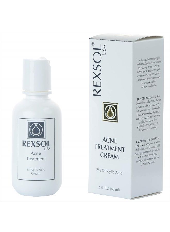 REXSOL Rexsol Acne Treatment Cream Salicylic Acid Cream | Fights all causes of acne | Contains the most effective ingredients | Formulated with Salicylic Acid to clear up acne pimples(60 ml / 2 fl oz)  - Image 1