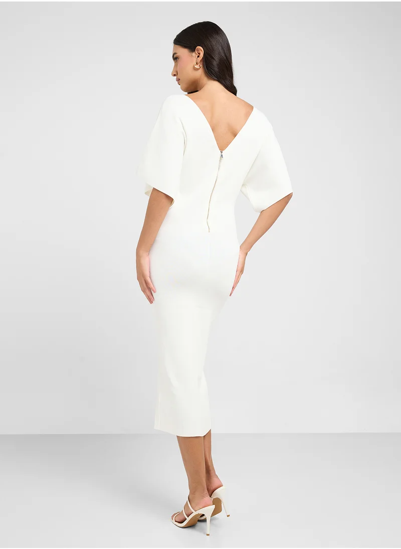 تيد بيكر Rebexxa Neck Knitted Midi Dress
