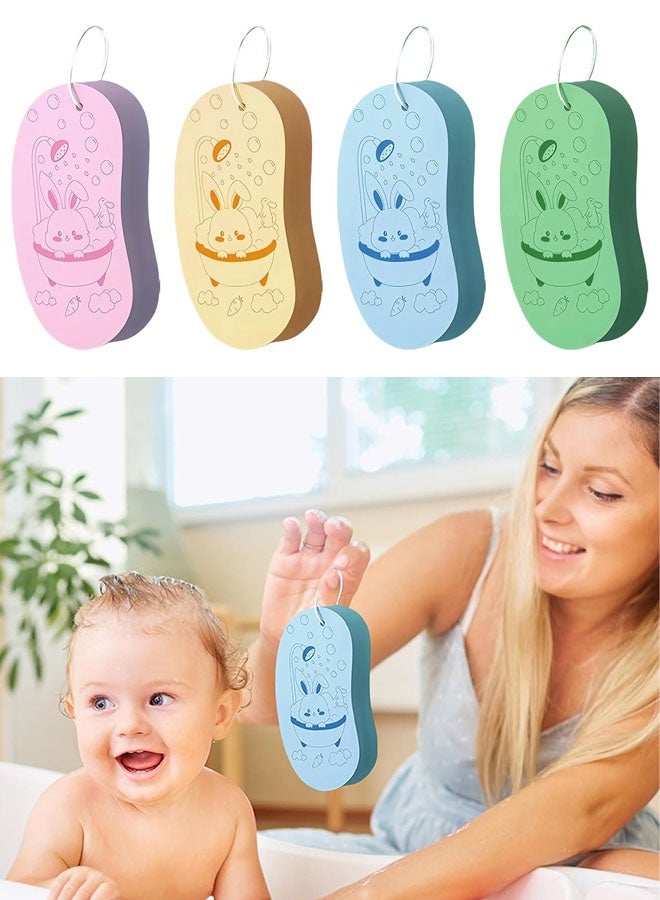 4 Pack Bath Sponge,Magic Exfoliating Sponge Body Cleaning Supplies Soft Reusable Dead Skin Remover For Men Women Kids Body Face Body Skin - Image 1