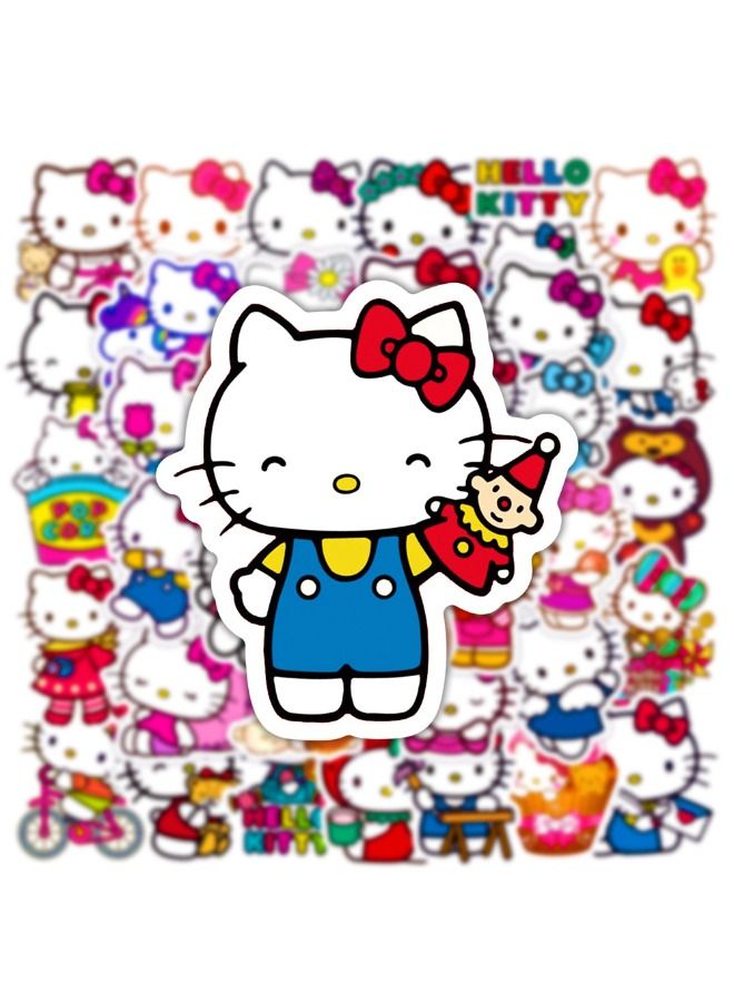 50-Piece Kitty Waterproof Stickers, HD Fine Color Printing, Waterproof Stickers for Laptop,Skateboard, Water Bottles,Computer,Phone,Guitar, Stickers for Kids Teens Adult - Image 3