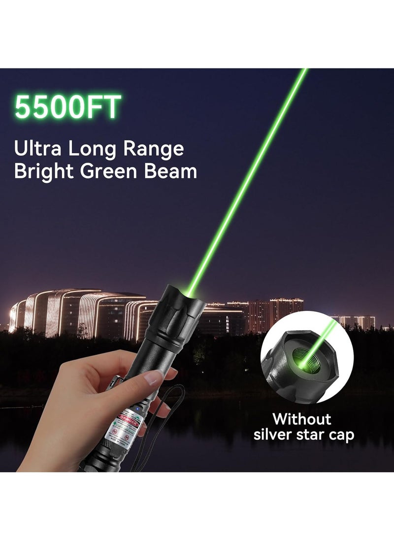 PESNCI - High Power Green Laser Pointer Flashlight, Tactical Long Range Laser Flashlight, Rechargeable Laser - Image 1