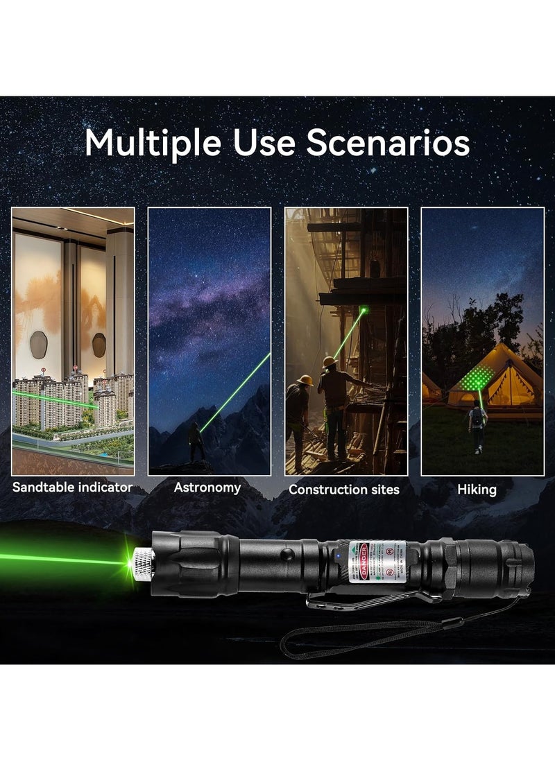 PESNCI - High Power Green Laser Pointer Flashlight, Tactical Long Range Laser Flashlight, Rechargeable Laser - Image 1