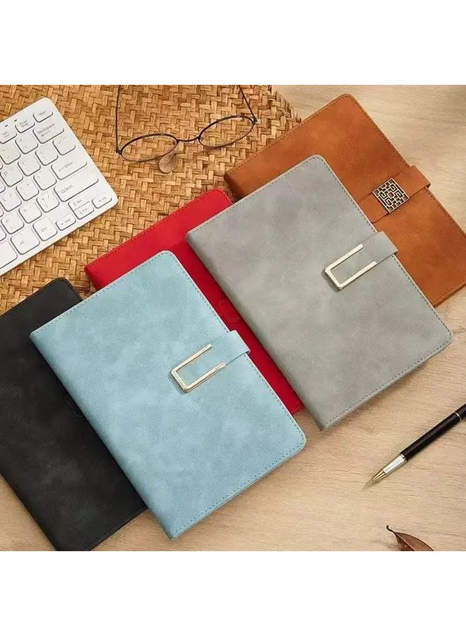 Vintage PU Leather A5 Notebook Red Soft Touch Secure Spine Business Meeting Record Book Office School Classroom Supplies Multiple Colors Paperback Notebook - Image 1