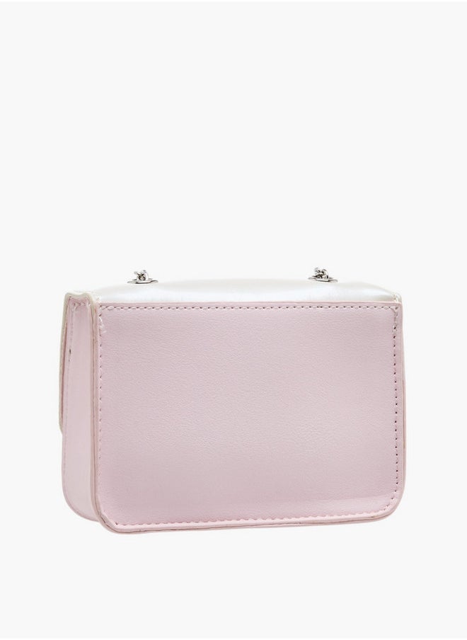 Barbie Girls Heart Accent Crossbody Bag with Chain Accented Strap and Flap Closure  - Image 3