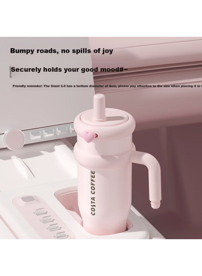 Costa Giant Large Capacity Insulated Water Bottle Stainless Steel Straw Cup For Men And Women Student Ice Tumbler Holiday Gift - Image 4