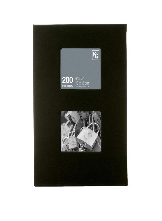 كيرا جريس ألبوم صور من القماش بتصميم كلاسيكي وبسيط من تصميم كيرا جريس، يحتوي على 200 جيب، مناسب للمنزل والغرفة، بأبعاد 2.09 بوصة طول × 7.4 بوصة عرض × 9.13 بوصة ارتفاع، لعرض 200 صورة بمقاس 4 بوصة × 6 بوصة، لون أسود - Image 1
