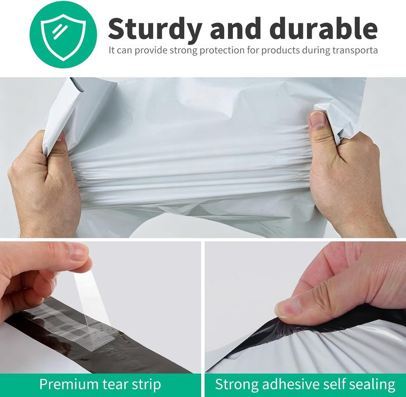 BESTEASY Poly Mailers 12x15.5" White Shipping Bags Self-Sealing Mailing Envelopes Waterproof and Tear Proof Small Business Plastic Bags for shipping (100 Pcs) - Image 4