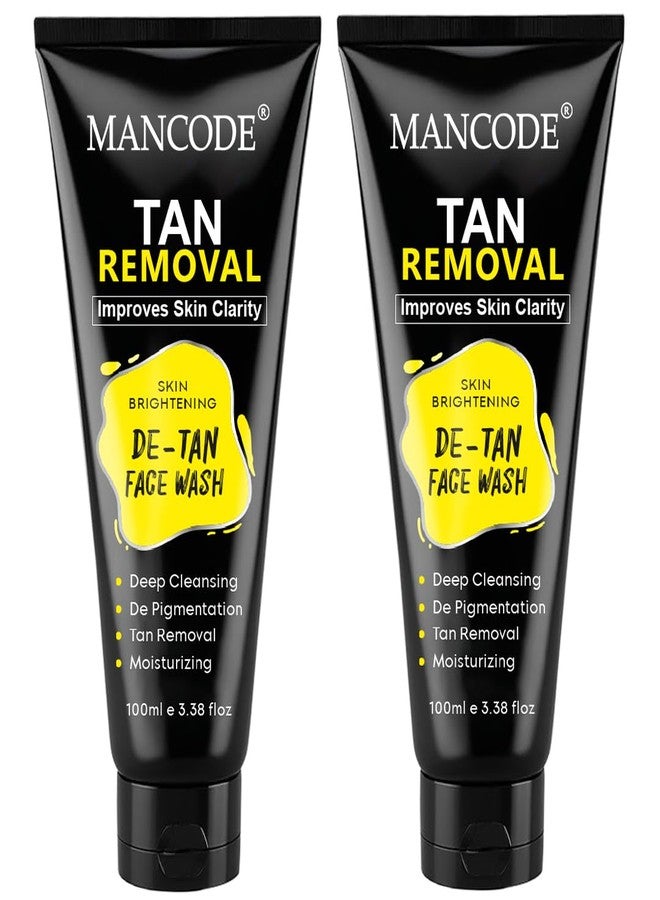 MAN CODE Mancode DeTan Face Wash | Deep Cleansing & Moisturizing | Improves Skin Clarity | DeTan Face Wash for Men & Women | 100ml Each | Pack of 2 - Image 1