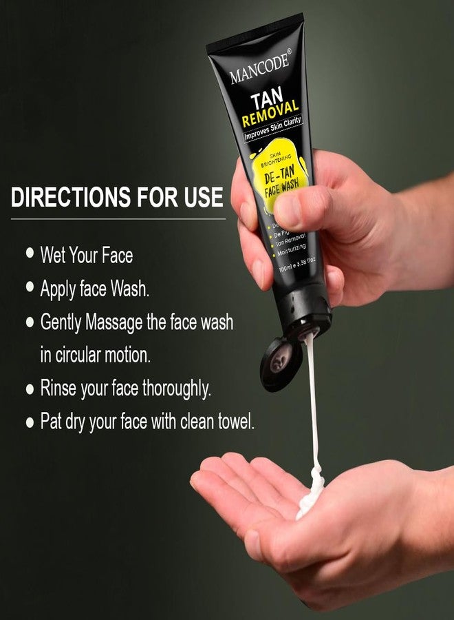 MAN CODE Mancode DeTan Face Wash | Deep Cleansing & Moisturizing | Improves Skin Clarity | DeTan Face Wash for Men & Women | 100ml Each | Pack of 2 - Image 3