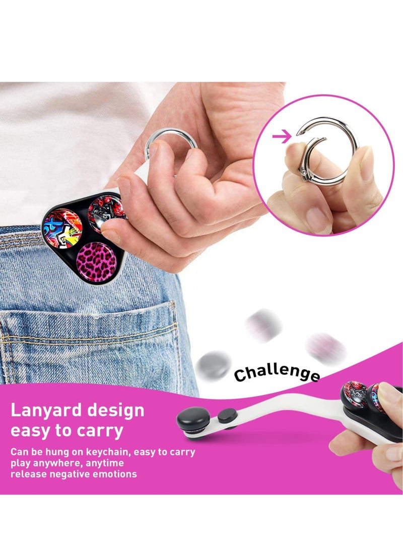 Excefore Magnetic Hand Spinner Fidget Toy Pack,Triangle Fidget Keyring Magnetic Buckle Elastic Hand Toy, Anxiety Decompression Toy, Fidget Toy Pack Gift for Kid Adult - Image 2