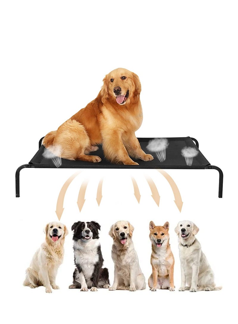 Arabest Elevated Dog Bed for Small Dogs, Raised Dog Cot Beds Fits Up to 150 LBs, Heavy Duty Pet Cots with Durable Supportive Recyclable Washable Mesh, Indoor & Outdoor Dog Bed, Black - Image 1