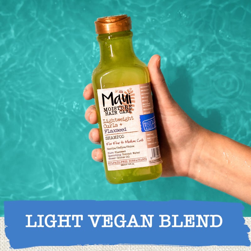 MAUI MOISTURE شامبو ماوي مويستشر خفيف الوزن للتجاعيد + بذور الكتان، خالي من البارابين، خالي من السيليكون، 13 أونصة سائلة، أخضر - Image 5