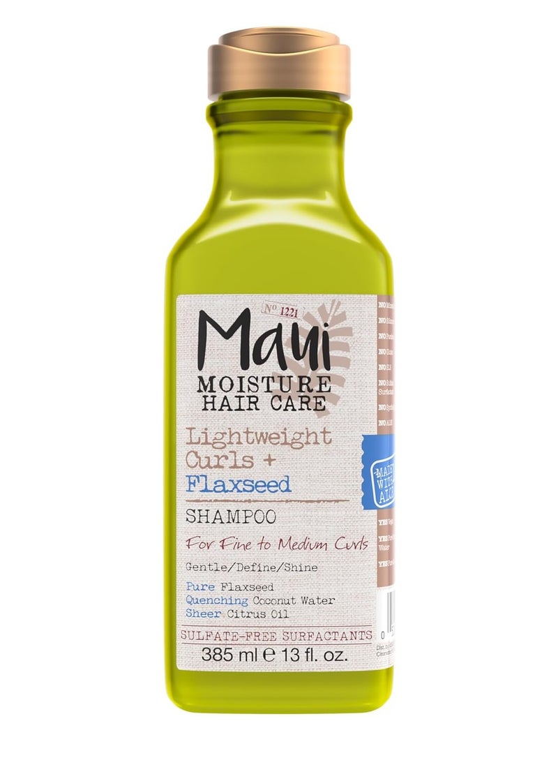 MAUI MOISTURE Maui Moisture Lightweight Curls + Flaxseed Shampoo, Paraben Free, Silicone Free, 13 Fl Oz,Green  - Image 1
