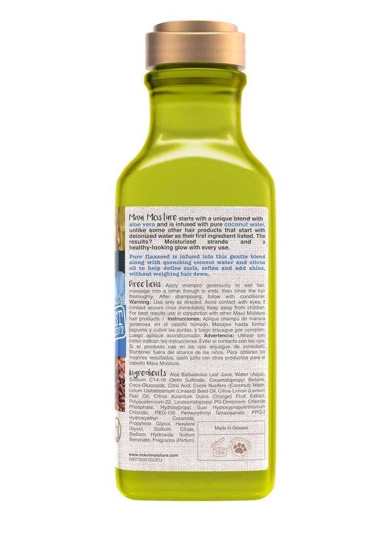 MAUI MOISTURE Maui Moisture Lightweight Curls + Flaxseed Shampoo, Paraben Free, Silicone Free, 13 Fl Oz,Green  - Image 2