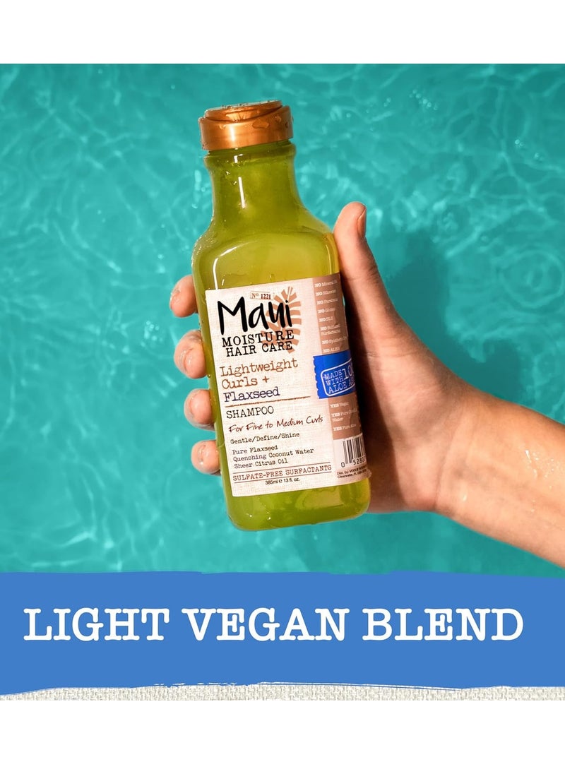 MAUI MOISTURE Maui Moisture Lightweight Curls + Flaxseed Shampoo, Paraben Free, Silicone Free, 13 Fl Oz,Green  - Image 3