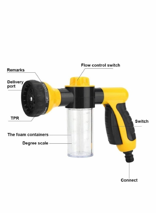 Car Foam Sprayer Cannon Wash Gun Garden Hose Nozzle, 8 Adjustable Watering Patterns - Image 5