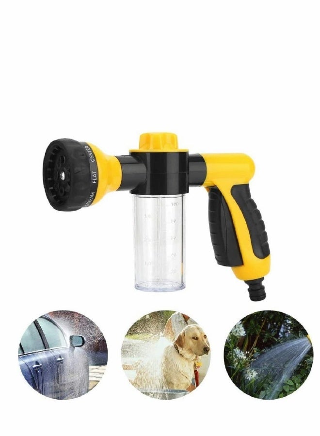 Car Foam Sprayer Cannon Wash Gun Garden Hose Nozzle, 8 Adjustable Watering Patterns - Image 1