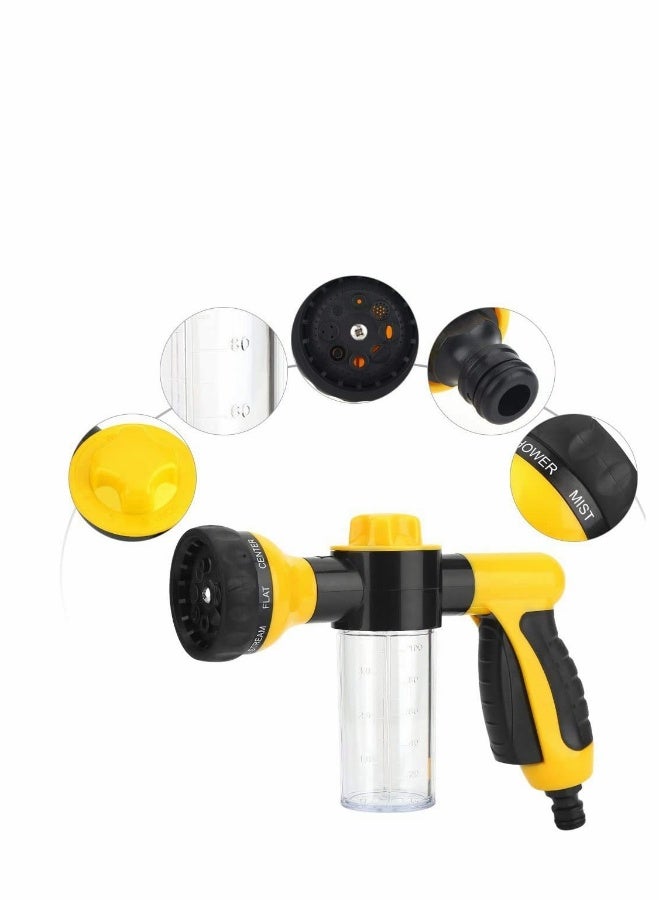 Car Foam Sprayer Cannon Wash Gun Garden Hose Nozzle, 8 Adjustable Watering Patterns - Image 3