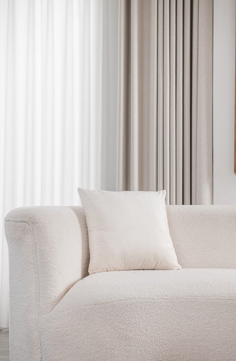 DEZENE Couch Pillow Covers 22x22 Cream: 2 Pack Cozy Soft Velvet Square Throw Pillow Cases for Farmhouse Home Decor - Image 4