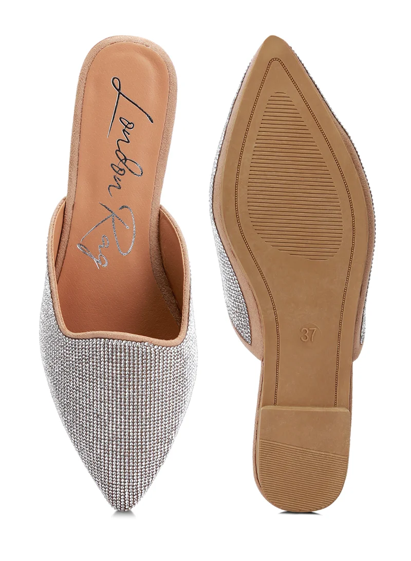 London Rag Rhinestones Embellished Mules