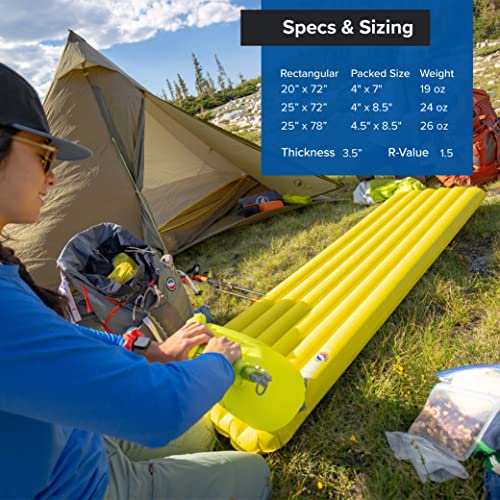 Big Agnes Divide - Lightweight, Compact, Air Chamber Sleeping Pad, Regular, Warm Olive - Image 5