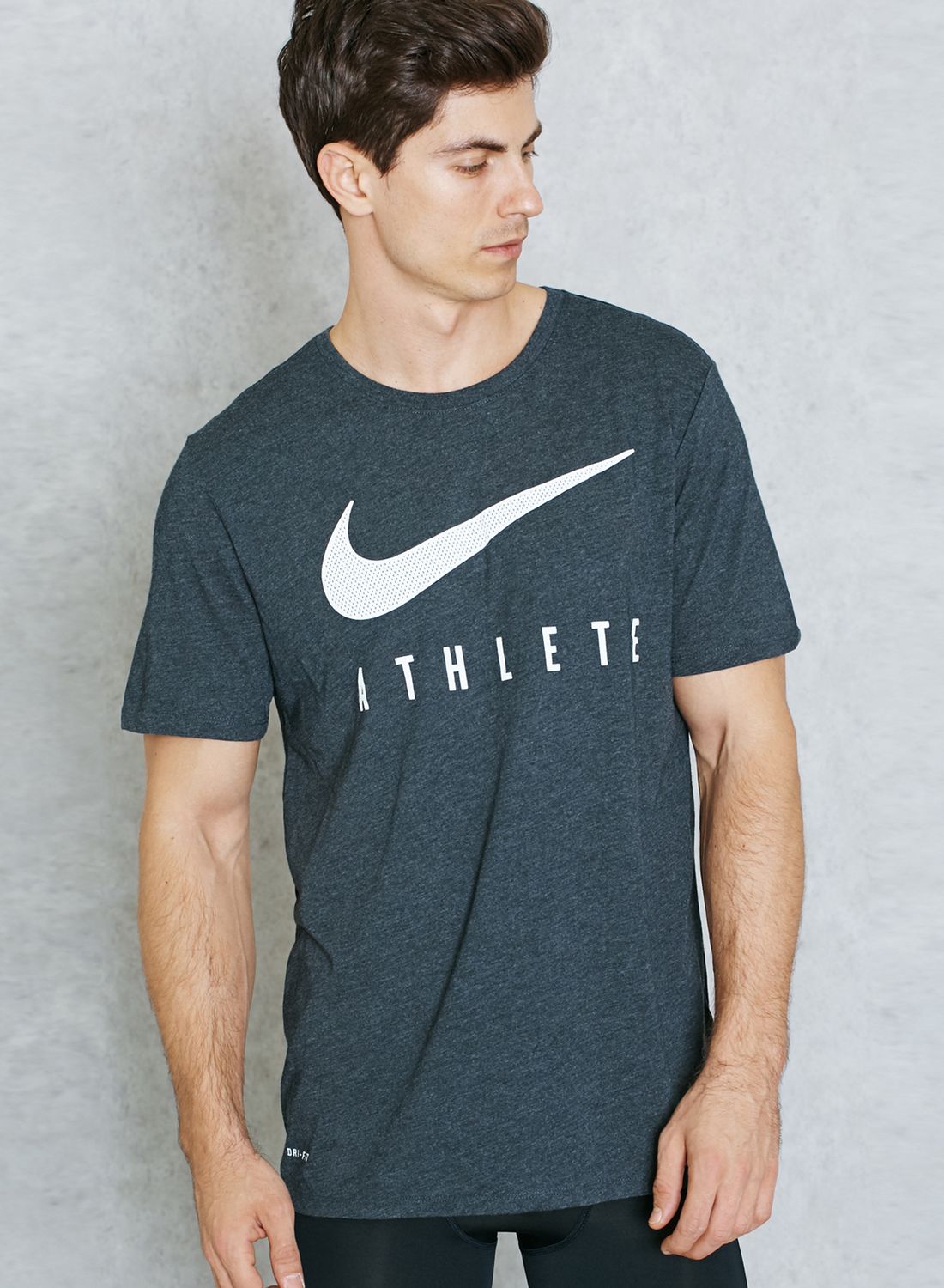 Nike Dark DB Mesh Swoosh Athlete T-Shirt for Men in UAE