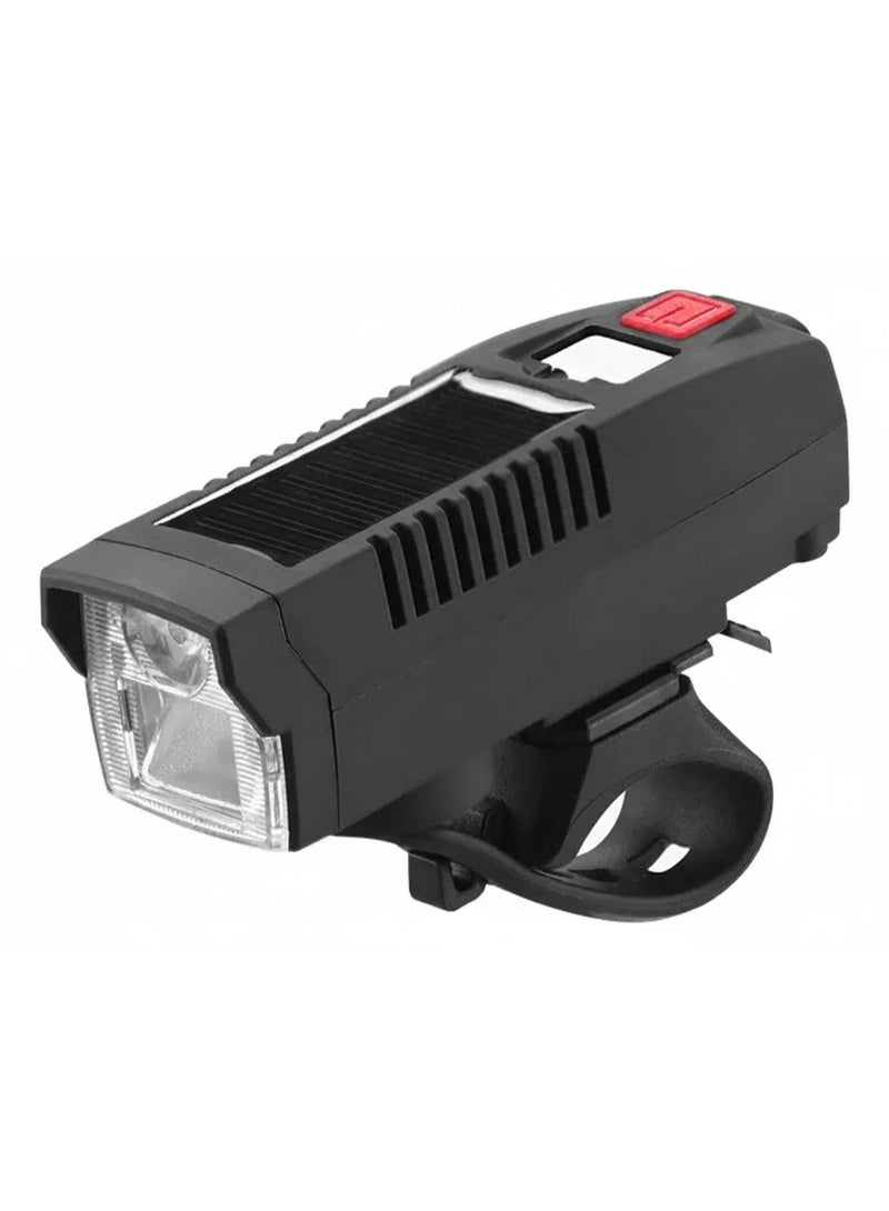 مصباح دراجة هوائية  (شحن شمسي و USB-C) بوق متعدد النغمات وتحكم سلكي، 1800 مللي أمبير - Image 3