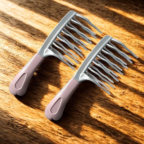 Fegor Wide Tooth Shower Detangling Comb – Double Layer Wavy Teeth for Curly, Wavy & Thick Hair | Gentle Wet & Dry Use | Lightweight Flexible Plastic Comb (Pack of 1) - Image 1