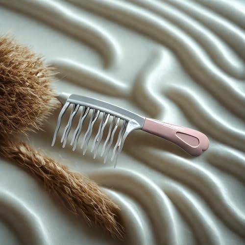 Fegor Wide Tooth Shower Detangling Comb – Double Layer Wavy Teeth for Curly, Wavy & Thick Hair | Gentle Wet & Dry Use | Lightweight Flexible Plastic Comb (Pack of 1) - Image 4