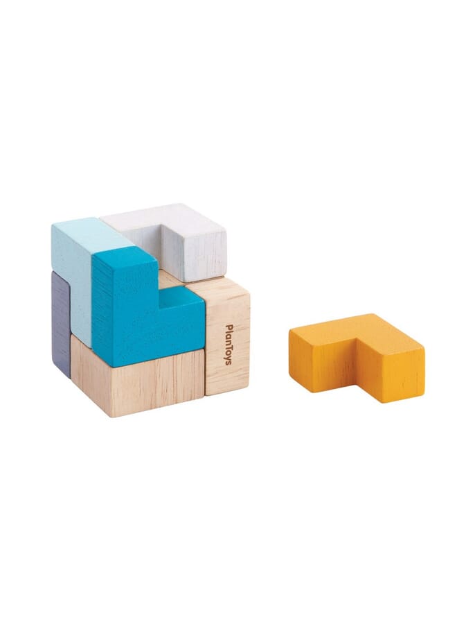Raxoom Wooden 3D Puzzle Cubemulticolor - Image 1