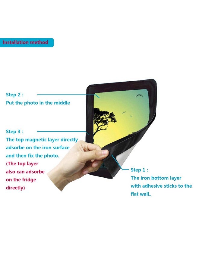 Sooard sooard Magnetic Photo Frame,4 Sets Magnet Frame Hold 3.5X5 Inch Photos for Refrigerator &Glass Door (Gloss Black) - Image 2