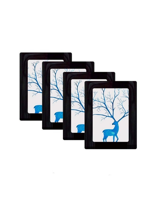 Sooard sooard Magnetic Photo Frame,4 Sets Magnet Frame Hold 3.5X5 Inch Photos for Refrigerator &Glass Door (Gloss Black) - Image 1