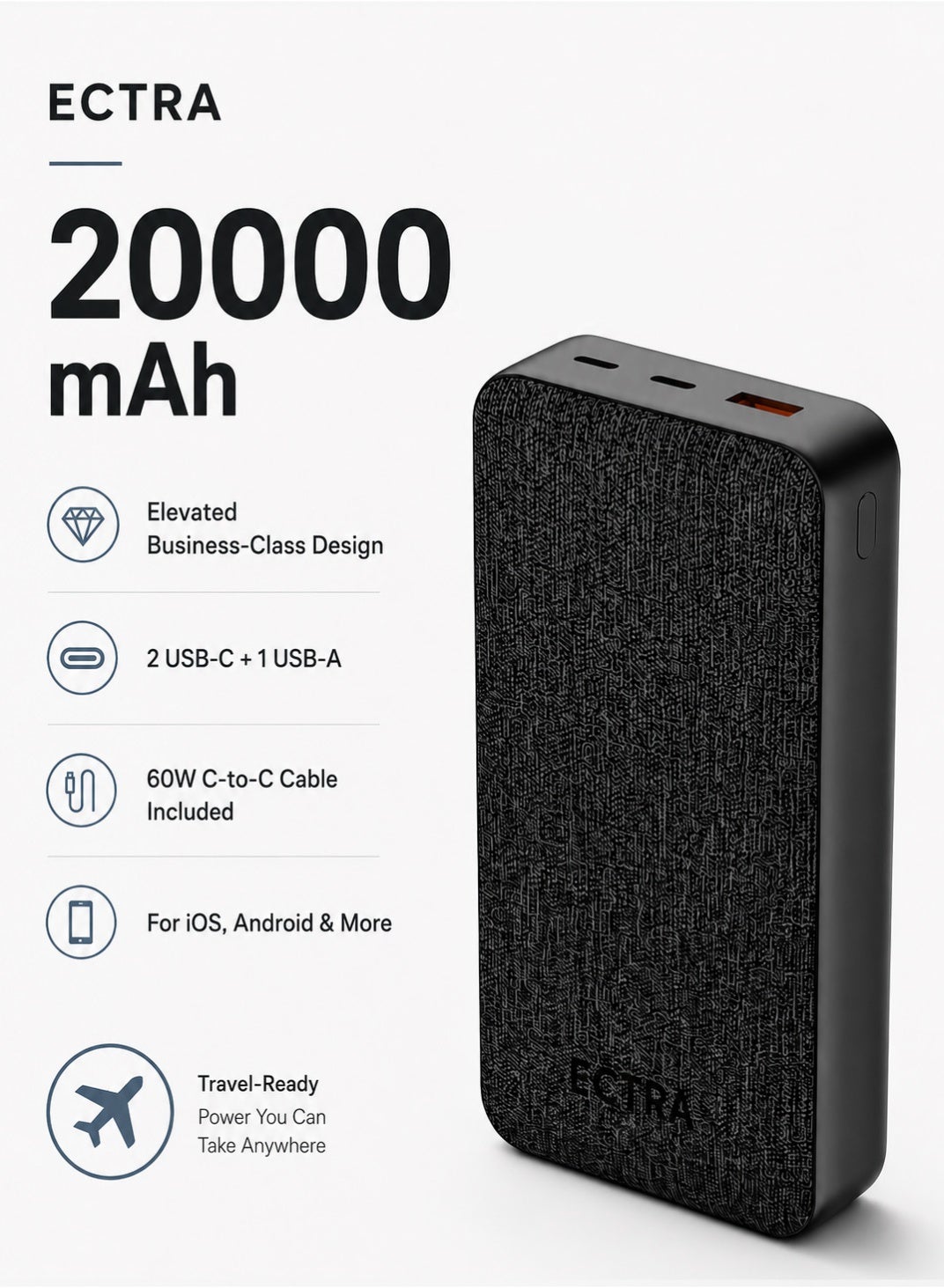 Ectra Ectra Lux Power Bank 20000mAh 22.5W ZBA30E84E537877AF6DD5Z