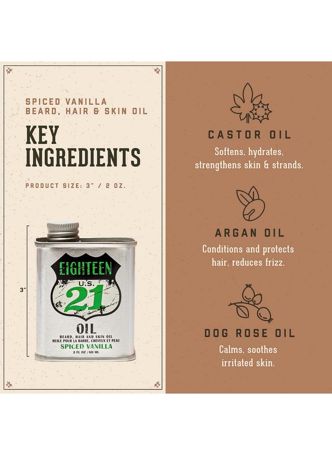 18.21 Man Made 8.21 Man Made Oil Beard Hair & Skin Spiced Vanilla 2 Oz (Pack Of 1)  - Image 5