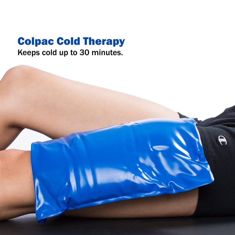Chattanooga ColPac, Reusable Gel Ice Pack for Knee, Arm, Elbow, Shoulder, Back - Aches, Swelling, Bruises, Sprains, Inflammation, Half Size 2 Pack Bundle, Blue Vinyl, with a Lumintrail Bag - Image 2