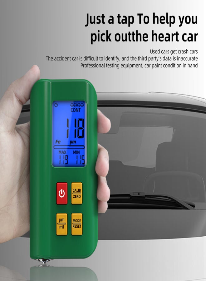 BSIDE High Precise Thickness Gauge LCD Digital Automobile Film Thickness Meter Car Paint Coating Thickness Tester with Multi-point and Zeroing Calibration Function - Image 2