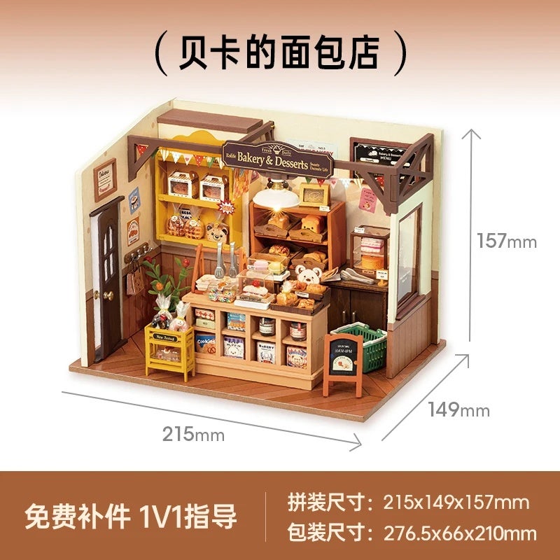 رولايف أحجية ثلاثية الأبعاد New Rolife Handmade DIY Hut Henry's Chocolate Shop Miniature Scene Art House Assembling Blocks Children's Surprise Birthday Gift, A5 - Image 1