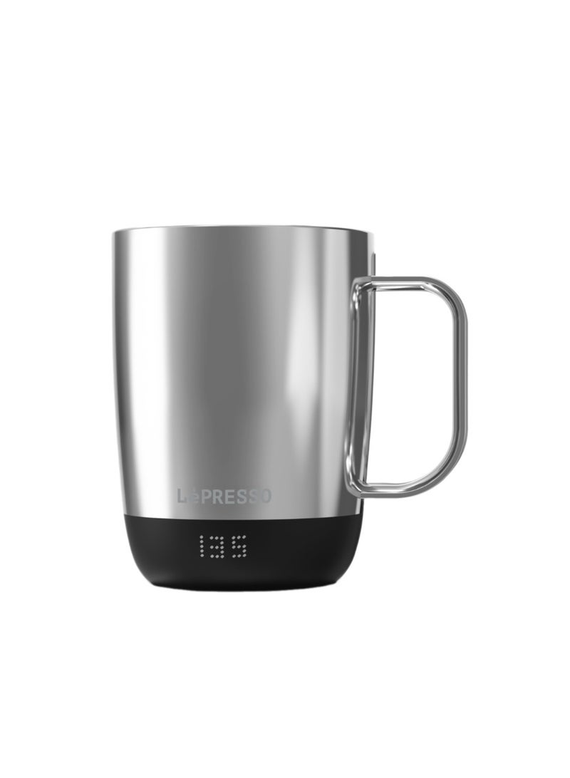 LePRESSO AURELIO Ceramic Mug with Temperature Control Base / Temperature Range 50°C to 62.5°C / Capacity 300ml / Capacity 300ml IPX7 / Charger Type-C -Silver - Image 5