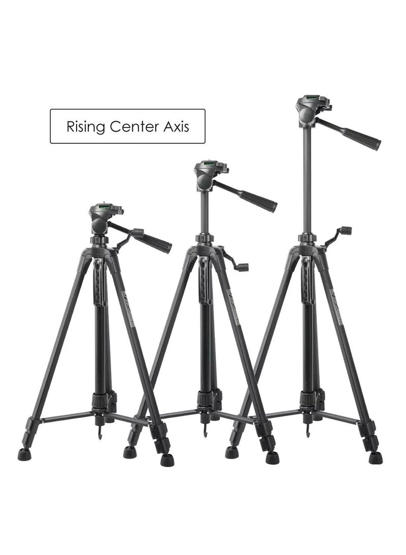 MOXOM WT-3520 140cm Camera Tripod, Lightweight Universal Aluminium Alloy Stand Tripod, Tripod Stand 1400MM Extendable, Tripod with Portable Pouch - Image 2