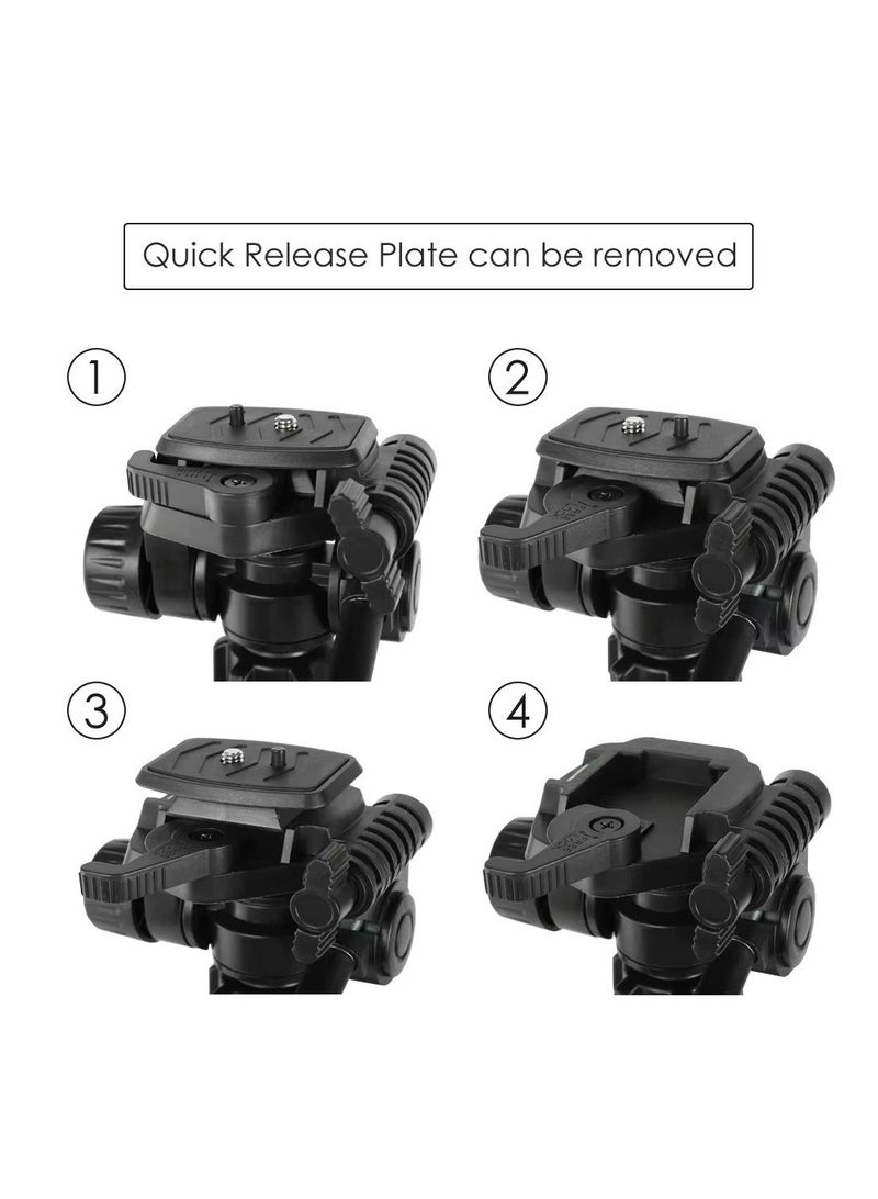 MOXOM WT-3520 140cm Camera Tripod, Lightweight Universal Aluminium Alloy Stand Tripod, Tripod Stand 1400MM Extendable, Tripod with Portable Pouch - Image 4